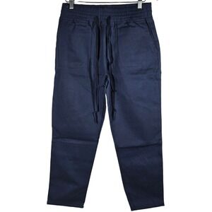 AREA STARS Navy Blue Cotton Drawstring Waist Casual Pants Womens Size S